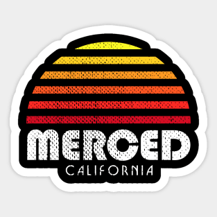 Merced California Sunset Retro Sticker